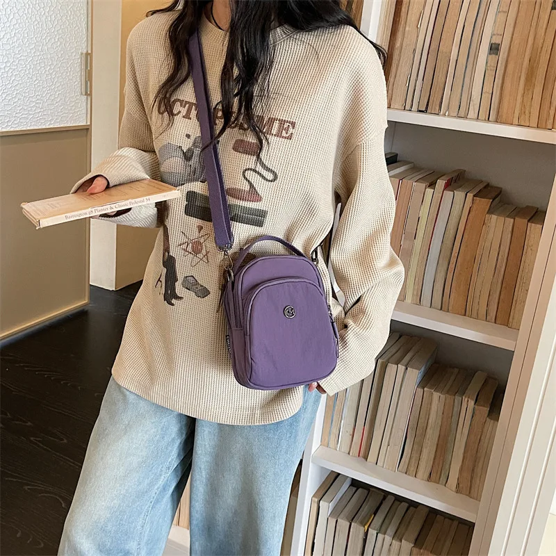 New Mini Shoulder Crossbody Bag Women Lightweight Multi Pocket Small Square Bag Portable Mobile Wallet for Outdoor Use Unisex view 2