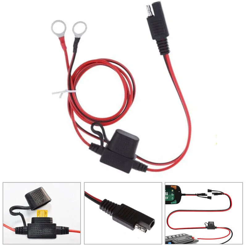 

18AWG SAE 2 Pin Quick Disconnect To O Ring Terminal Harness Connecters Cord Cable Connector For Battery Charger/Maintainer