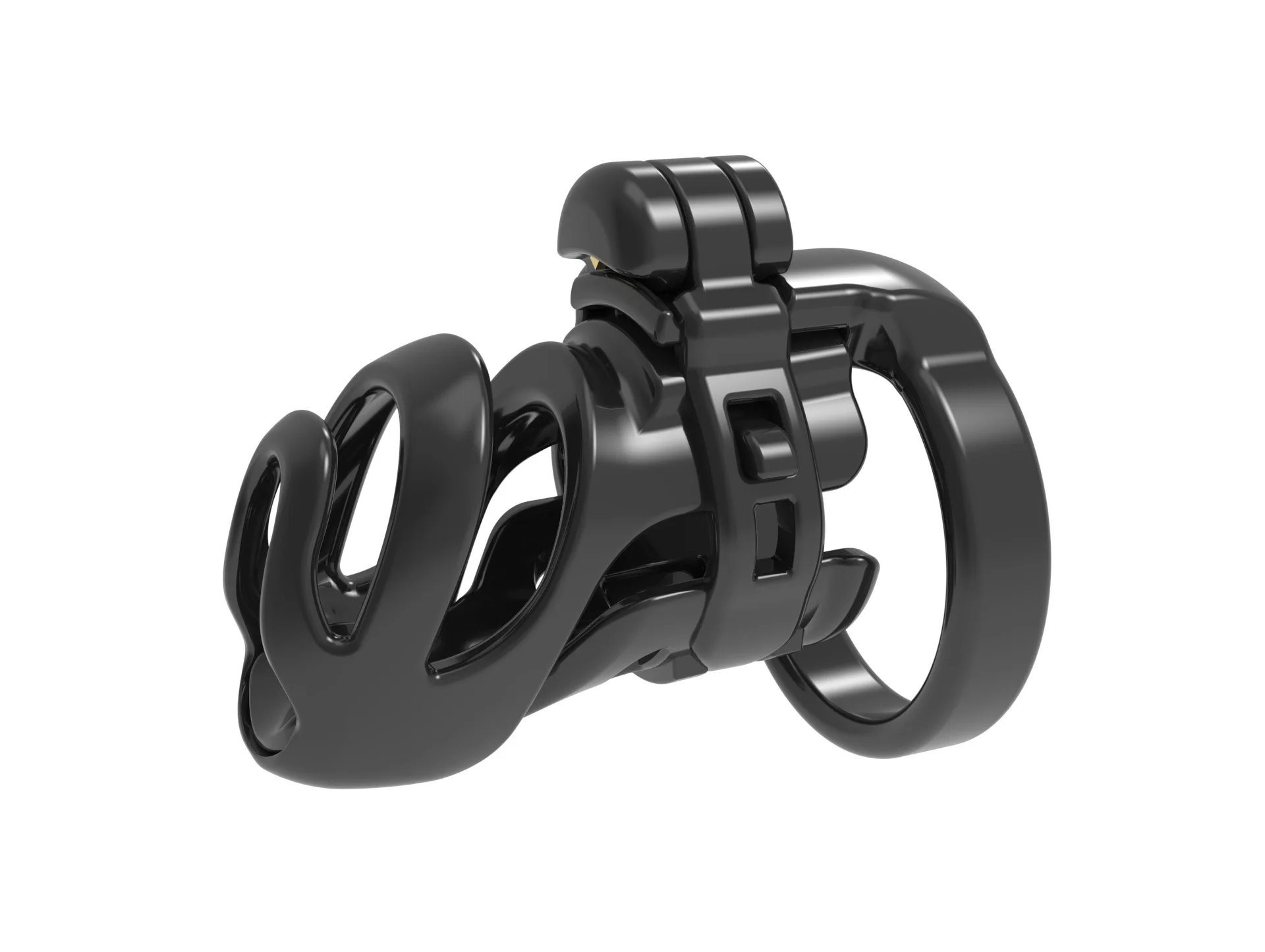 Black Resin Male 3D Cock Cage PA Lock With 4 Size Penis Ring Chastity Device Adult Bondage BDSM Sex Toy 3 Color A357