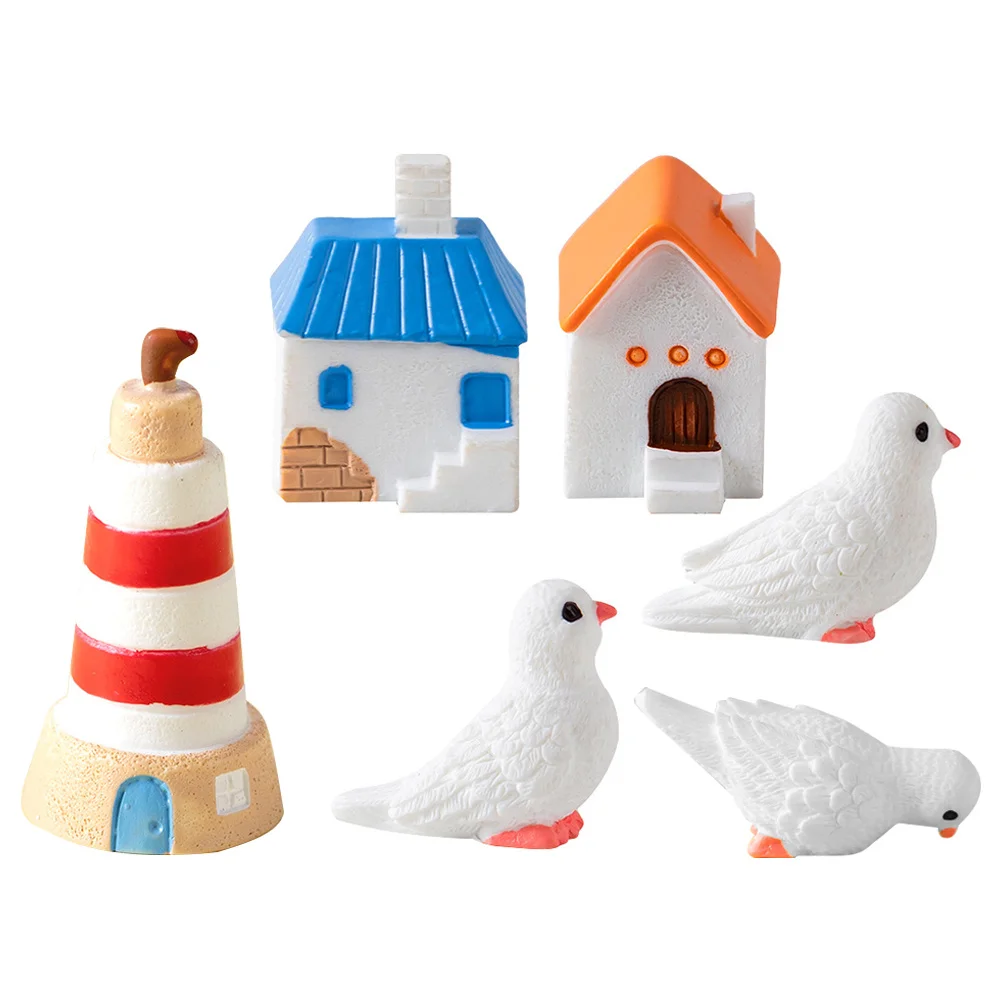 

1 Set Of Island Miniatures Resin Pigeon Statue For Garden Lawn Patio Outdoor Indoor Home Decoration House Figurines
