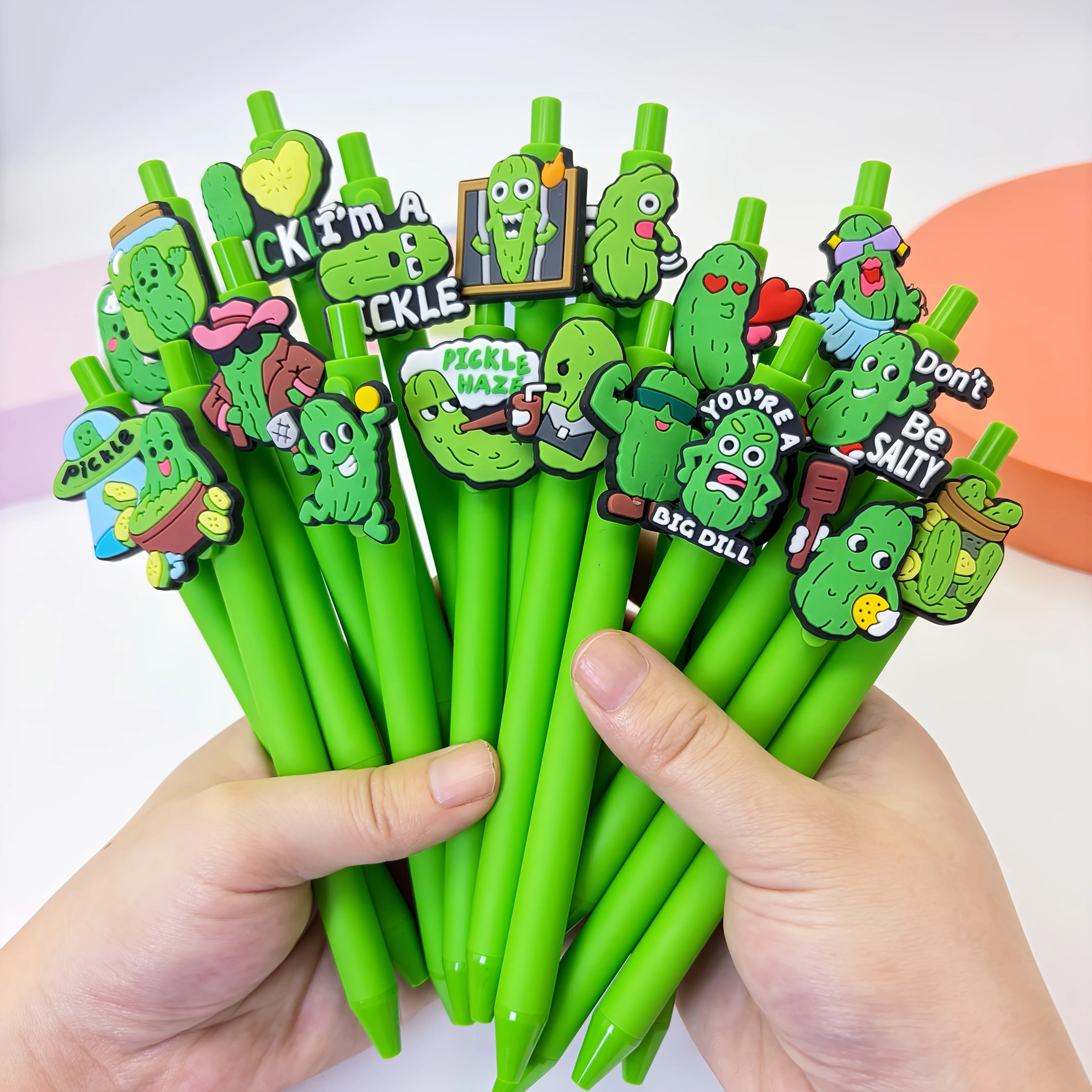 

10pcs I Am Sour Cucumber Fun Ballpoint Pens Humorous Cucumber GelPens Random Styles Suitable for School Office And Party Gifts