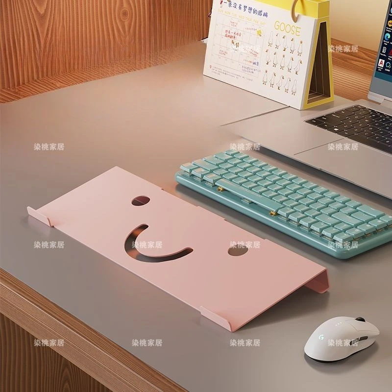 

Ergonomic Metal Keyboard Stand - Rounded Edges Minimalist Design, Assembly-Free & Dustproof Desk Organizer keyboard stand