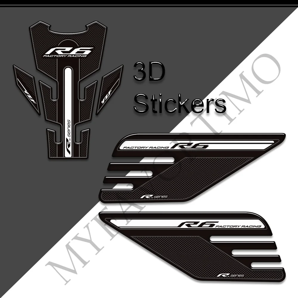 For YAMAHA YZF-R6 YZF R6 YZFR6 Motorcycle Tank Pad Grips Side Gas Fuel Oil Kit Knee Protector 3D Stickers 2008 -2016
