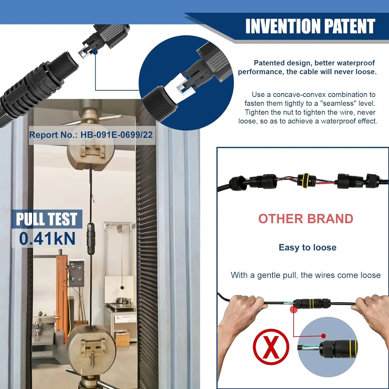 Imagem -04 - Caixa de Junção à Prova Dágua de Vias com Conectores de Cabo Elétrico de Pinos Cabo de Extensão para Fio 2210 Awg 32a Ø4-9 mm Pacote com 5