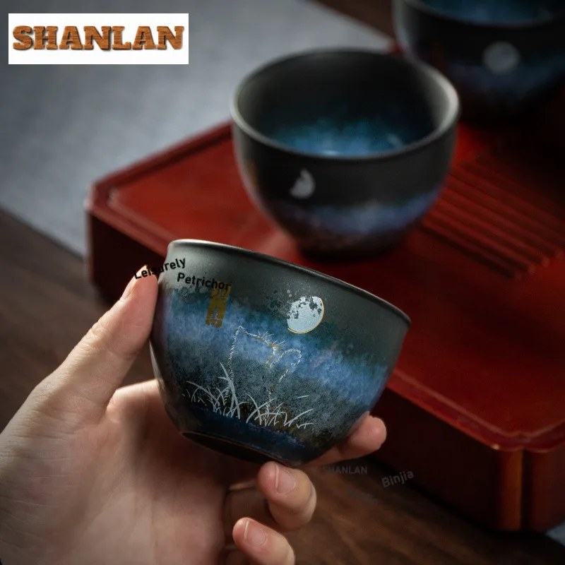 140 فرن تغيير الفخار الخشن فنجان الشاي الرجعية وعاء الشاي فنجان شاي مجموعة الشاي تذوق العطر كوب تشازان ماستر أكواب للشاي الحرفية #1
