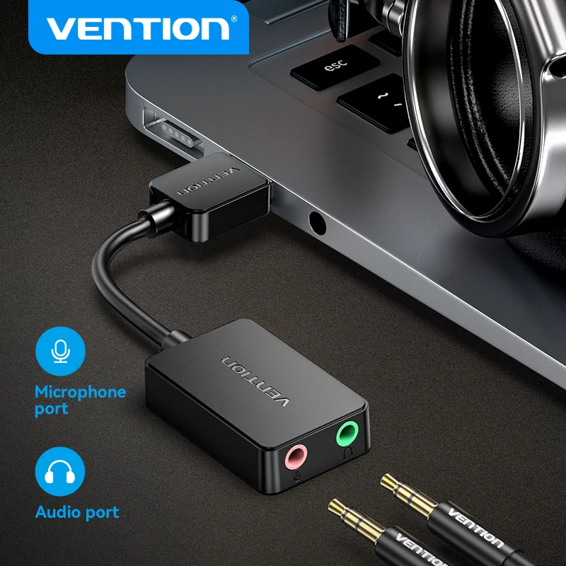 

Звуковая карта Vention, 2-портовая внешняя звуковая карта USB, адаптер аудиоинтерфейса «папа» на 3,5 мм «мама» для ПК, ноутбука, PS4, гарнитуры, микрофона
