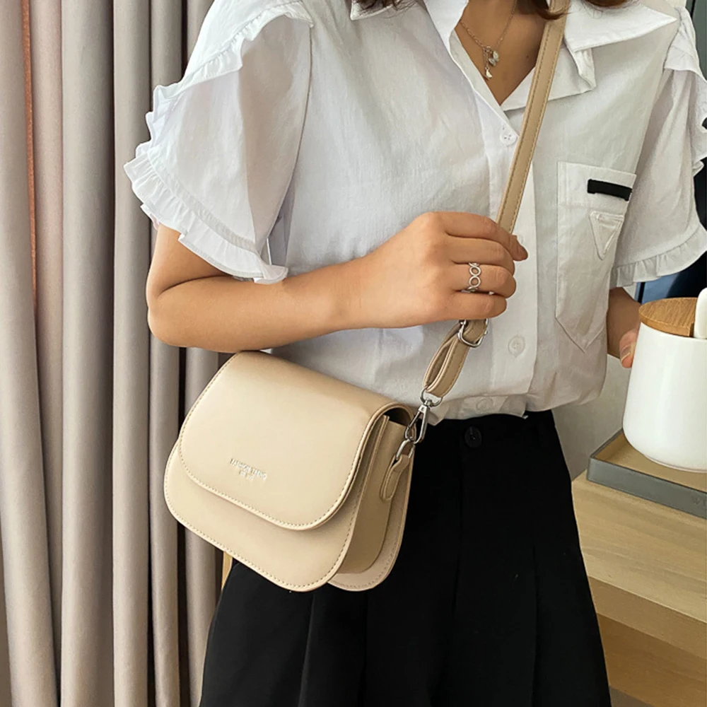 Women Shoulder Bag Personalized Fashion Cosmetic Crossbody Bag Temperament Flap Handbags Leather Solid Color Mobile Phone Bag