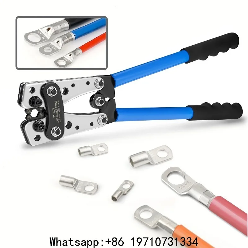 HX-50B Battery Cable Lug Crimping Plier Heavy Duty Wire Lugs,Battery Terminals,Copper Lugs Wire Crimper Tool AWG10,8,6,4,2,1/0