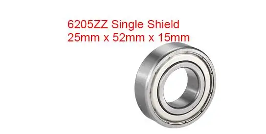 Cuscinetto a sfere a gola profonda 6205Z Single Shield 25mm x 52mm x 15mm acciaio al cromo