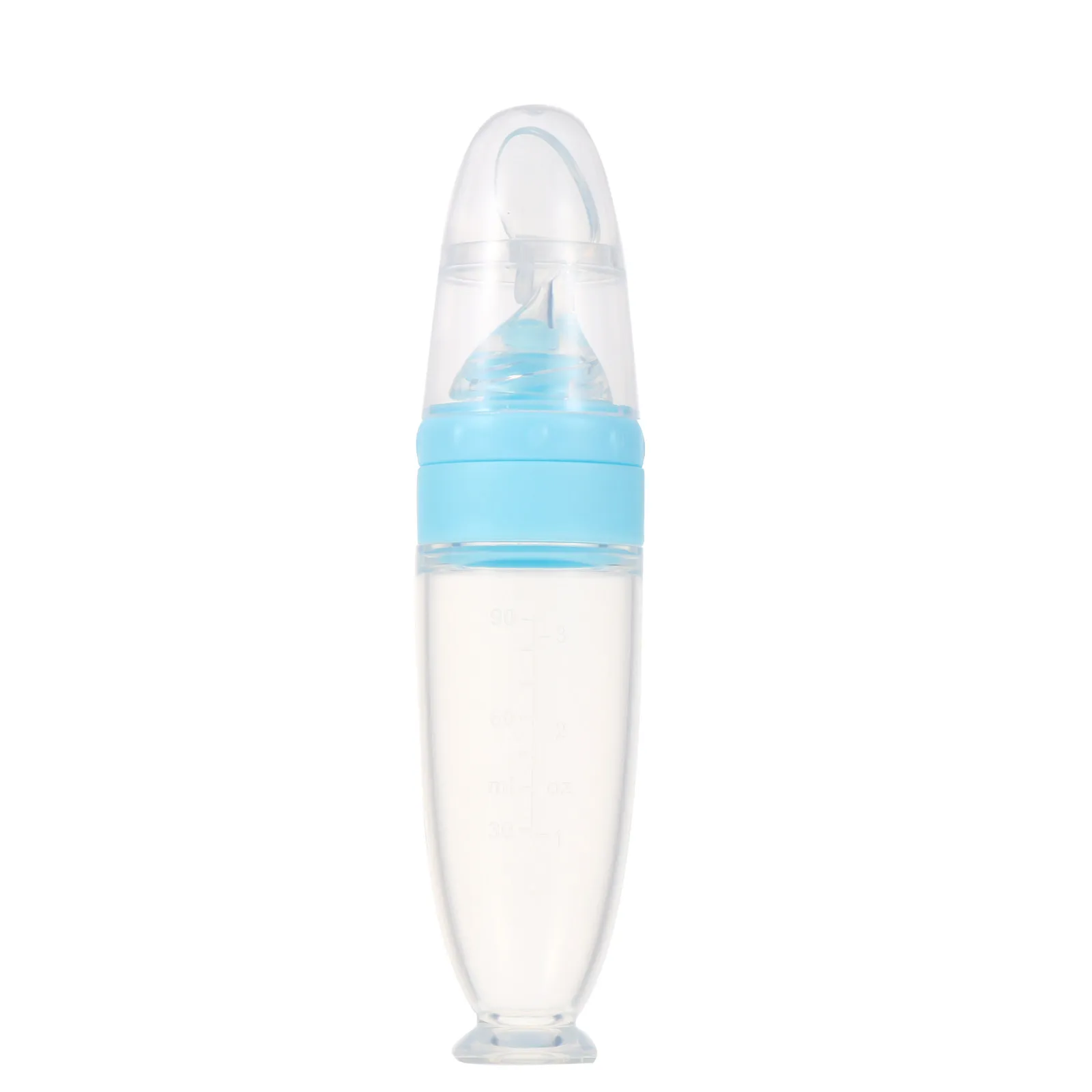 Silicone Squeeze Feeder Bottle Baby Feeding Spoon Compact Portable Lightweight Easy Clean Suction Base High Chair Tray Mount All