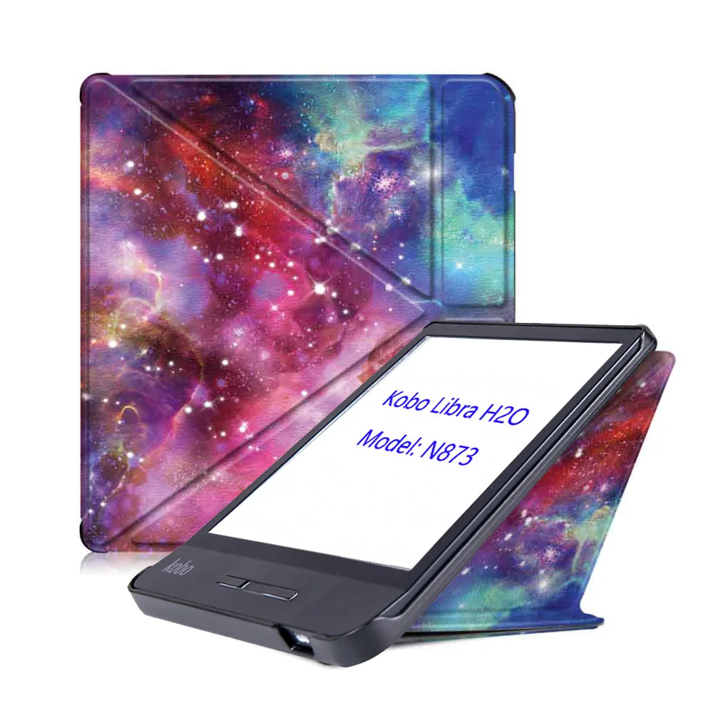 Fit for 7' Kobo Libra H2O N873 Case E-Reader, Lightweight Premium PU Leather Protective Cover with Auto Sleep/Wake