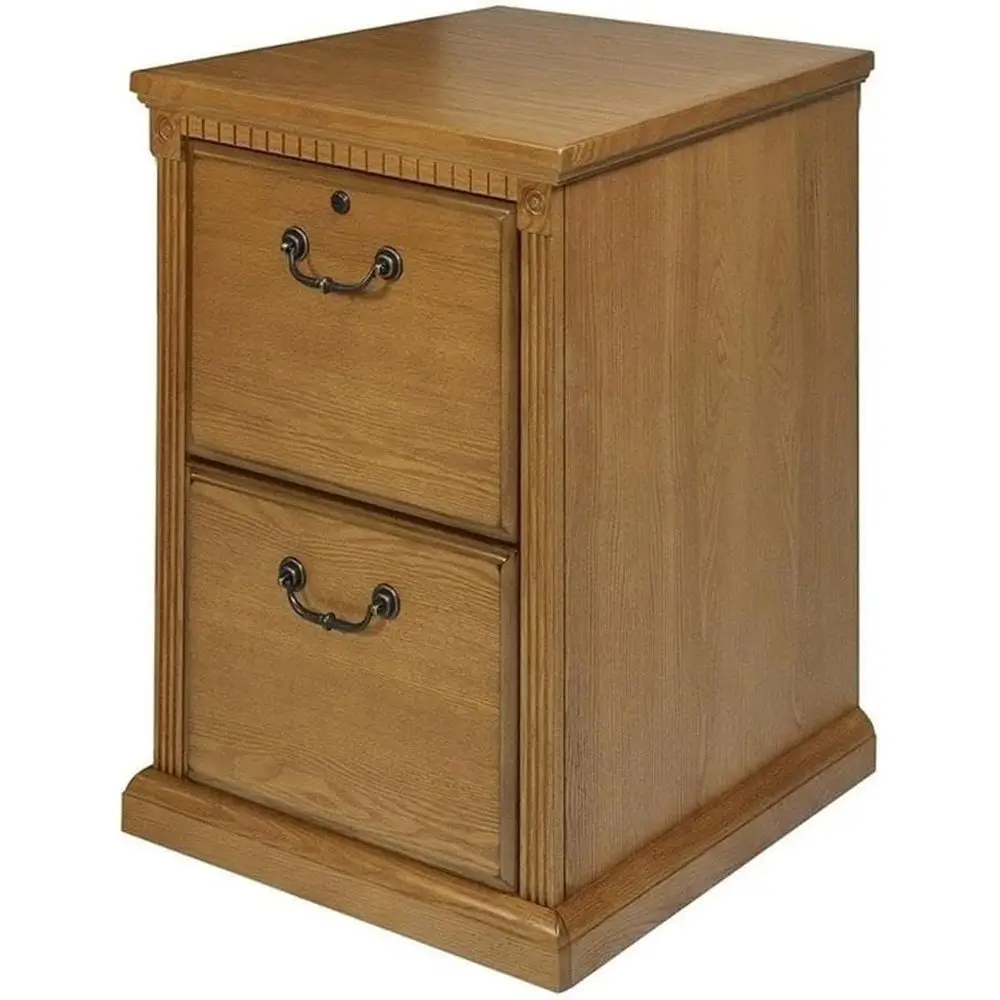 

24.5 Natural Finish Commercial Wood File Cabinet, Letter/Legal Size, Lockable Top Drawer, Pre-Assembled for Small Office/Home Of