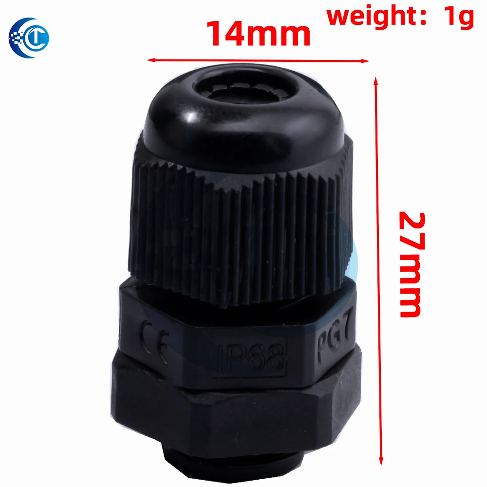 Waterproof Nylon Cable Gland Connector 1PCS/5PCS Black for Electrical Wiring Sealing and Fixing