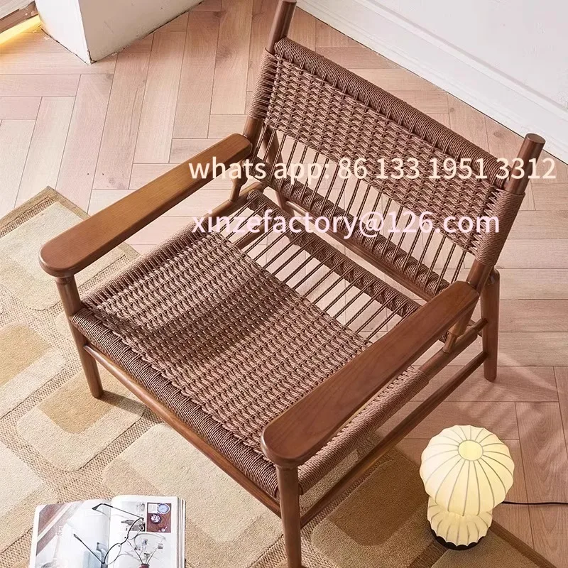 Customizable Outdoor Single Chair Home Armrest Balcony Leisure  Sofa Chair Outdoor Patio Table and Chair Combination