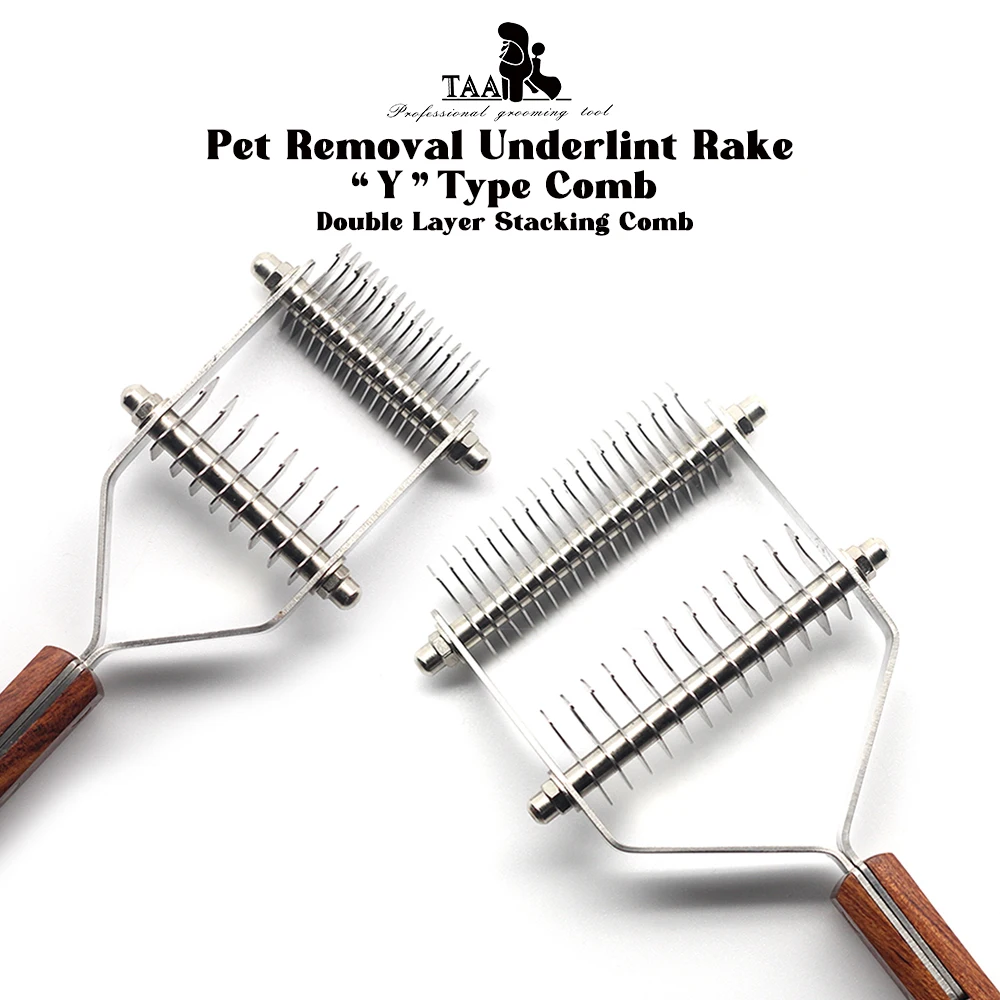 TAA Pet Removal Underlint Rake Dog Combs Removing Excess Hair Removal Comb Solve Pet Hair Loss for Dog Cat Comb Hair Separation