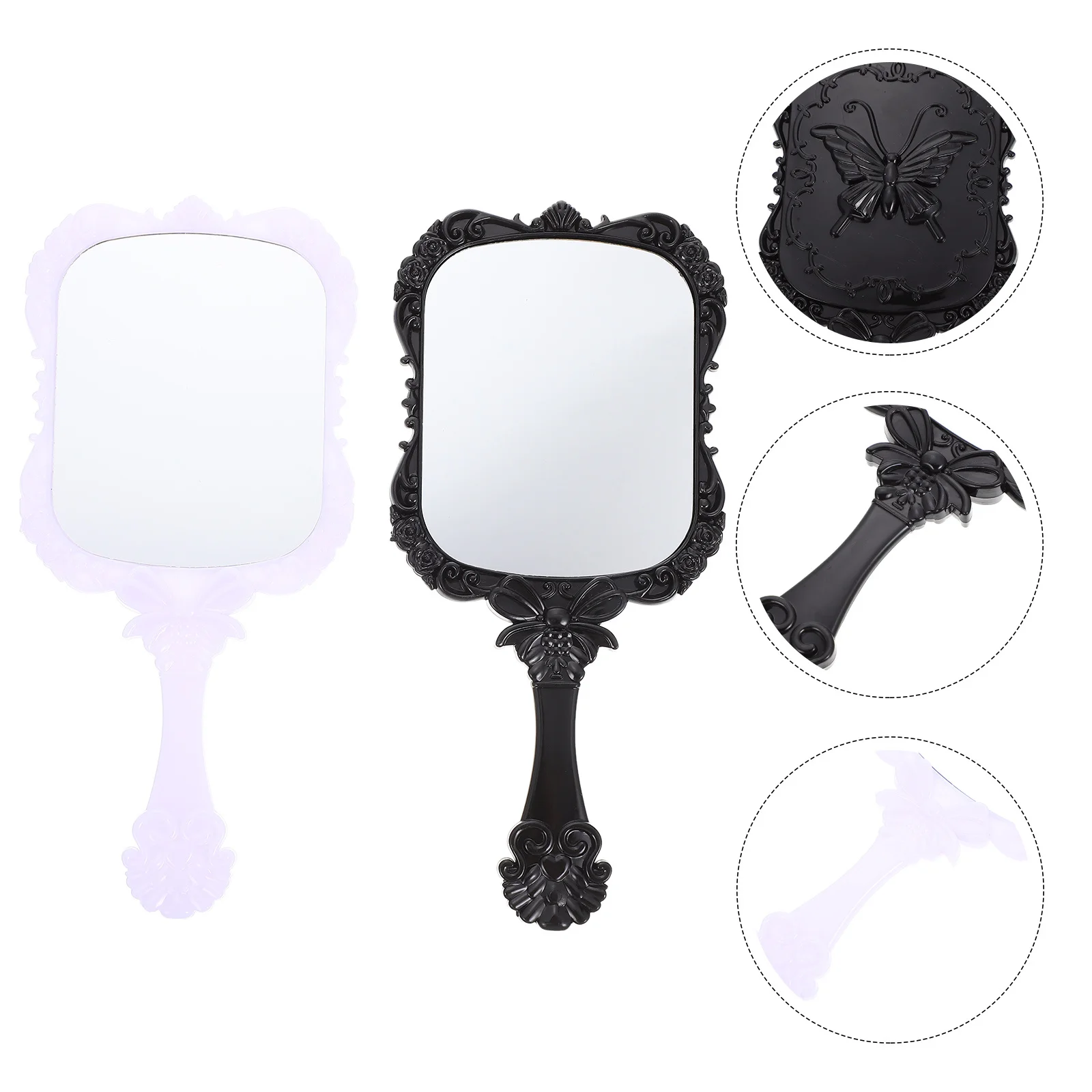 2Pcs Square Beauty Mirrors Exquisite Simple Gift Women All Ages Home Travel Personal Care Mirror Makeup Mirrors
