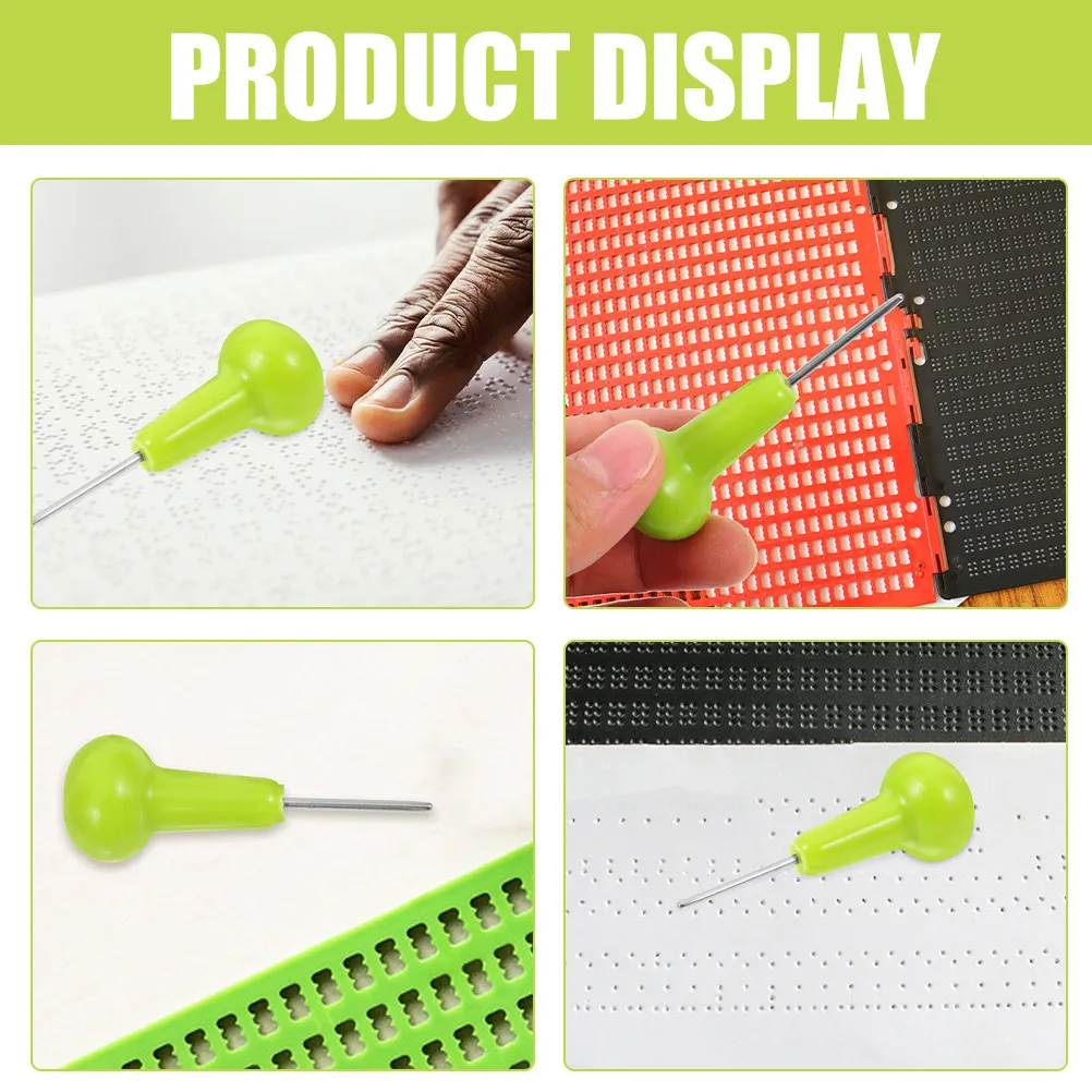 Picture 5: 2Pcs Plastic Braille Pen Blind Writing Tool Comfortable Grip Braille Writer for Learning and Writing by Visually Impaired