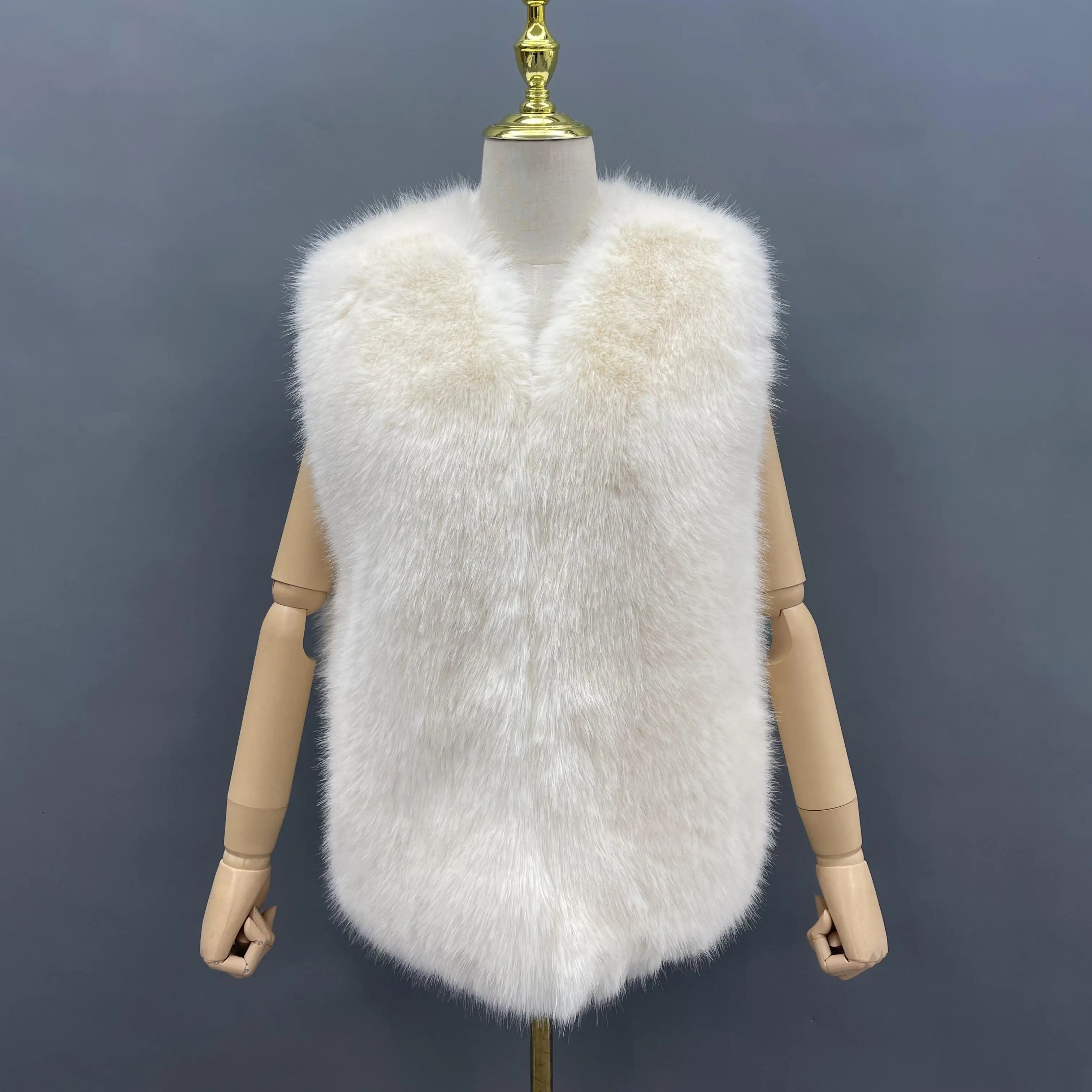 

MLOVE Style Synthetic Fur Vest In Baby Size Supplier Directly Sell Beautiful Thick Fur Jacket Faux Fur Gilet