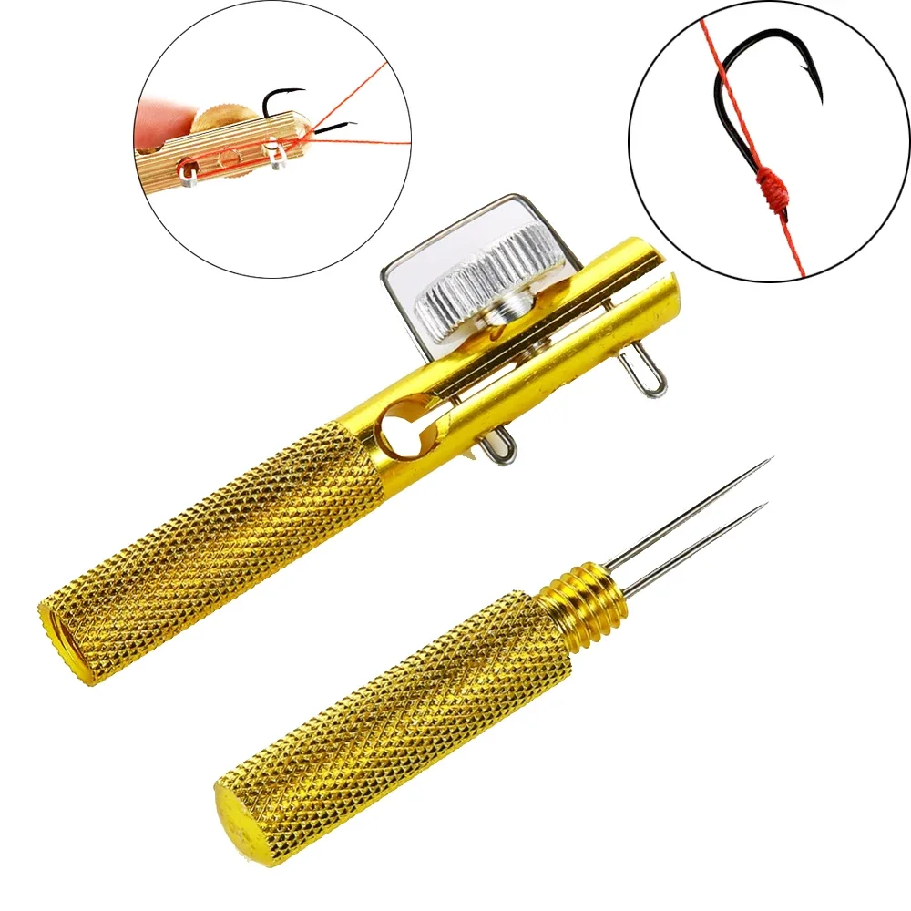 New Full Metal Fishing Hook Knotting Tool & Tie Hook Loop Making Device & Hooks Decoupling remover Carp Fishing Accessor