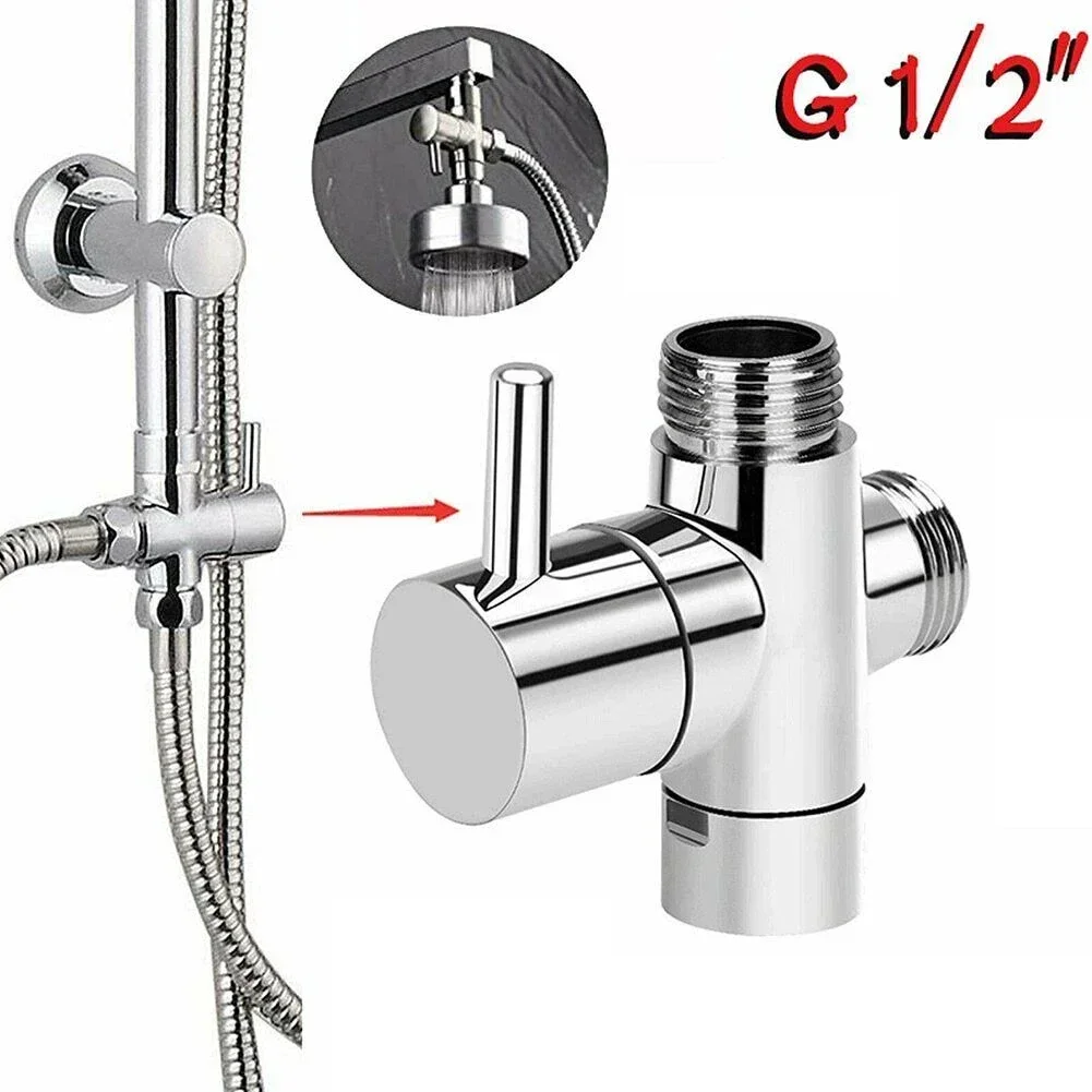 3 Way Switch Faucet 1/2 Valve Adapter Shower Diverter Valve Bathroom Faucet Shower Tap Connector Splitter Bathroom Accessories