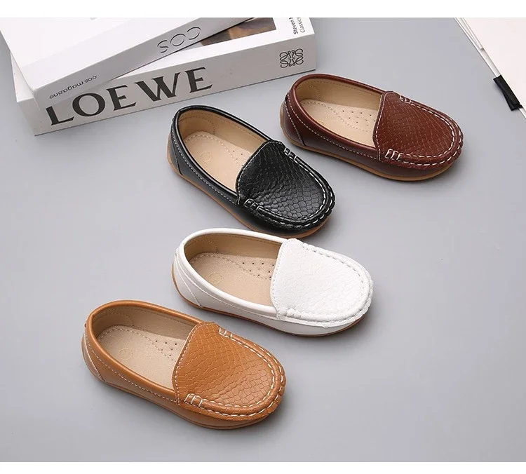 JGSHOWKITO 2026 Brandneue Jungen Casual Loafers Modische Klassische Weiche PU Slip-on Kinder Hochzeit Party Leder Flats Mokassins Trendy – Detail 2