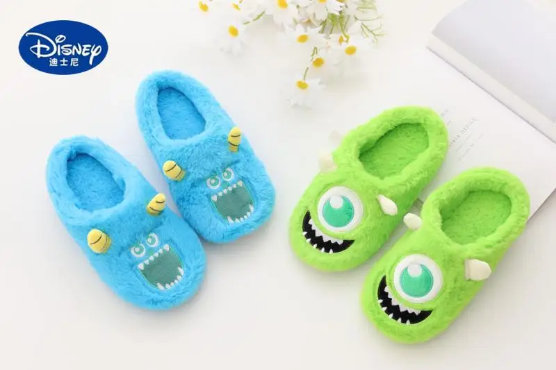 2025 Disney Plush Mule Slippers - Half-Open Toe Warm House Shoes, Cute Japanese Style for Girls, Instagrammable