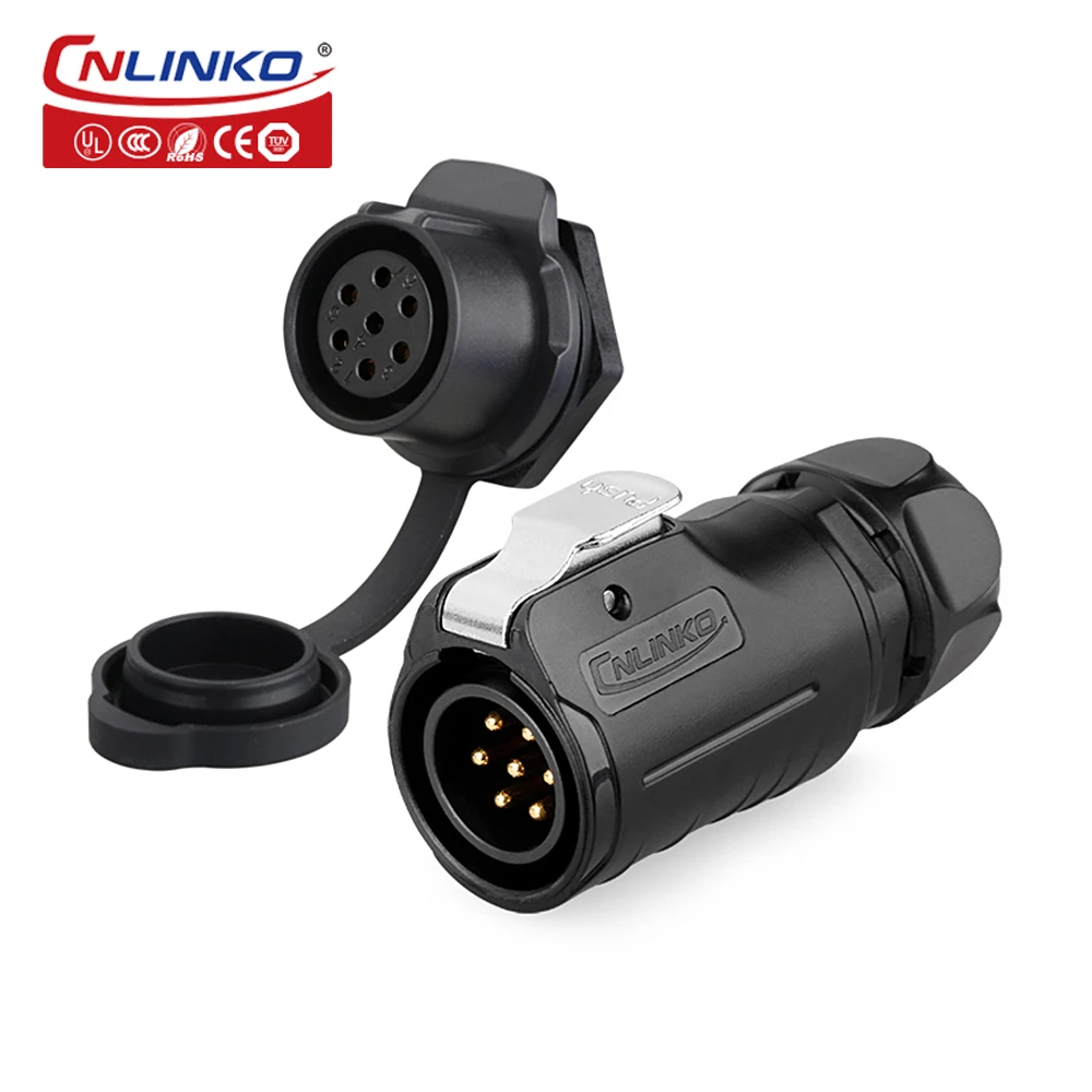 CNLINKO LP20 2/3/4/5/7/9/12-контактный кабельный разъем «папа-мама» Водонепроницаемый IP68 PBT пластиковый проводной разъем для светодиодных лент
