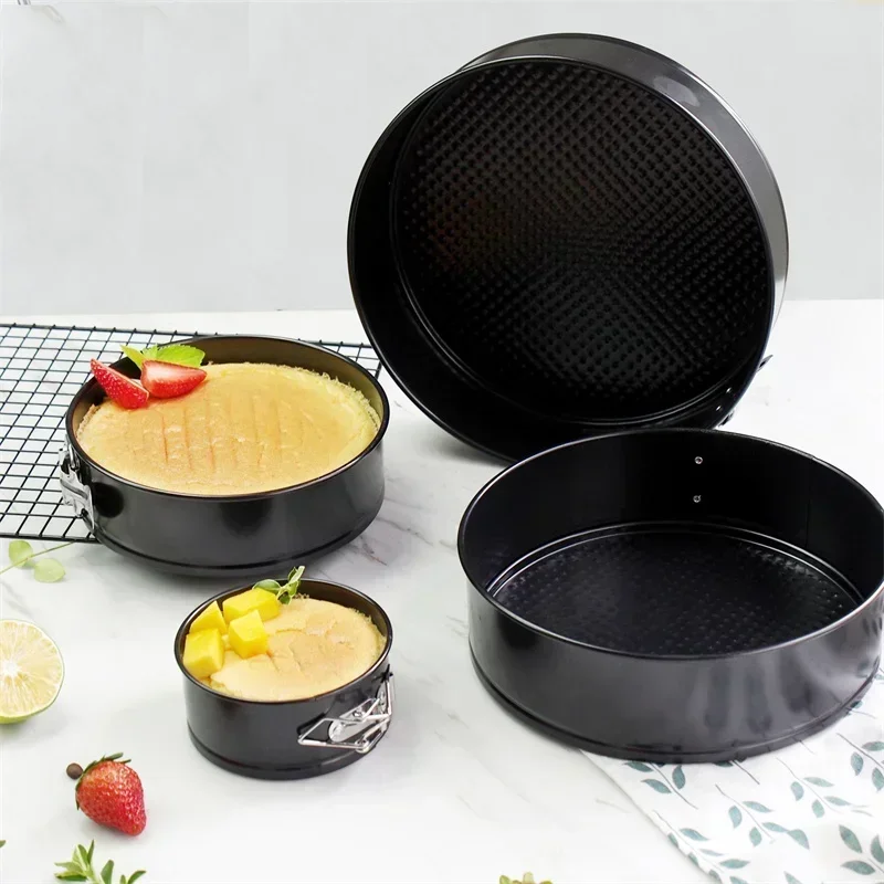 Springform Cake Pan 4/7/9/10 Inch Carbon Steel Non Stick Leakproof Cake Baking Pans Removable Round Bottom Bakery Baking Tools