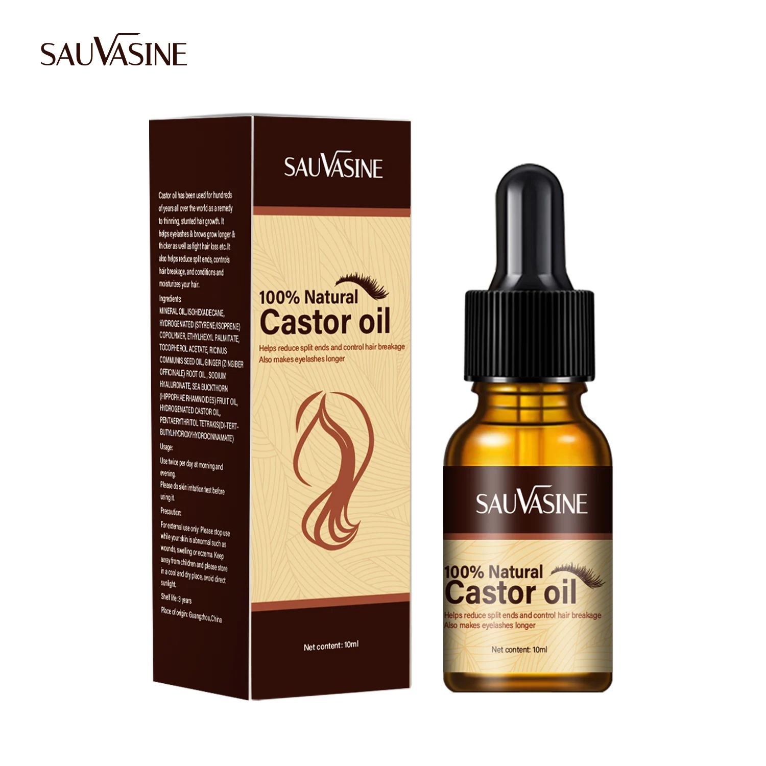 7 Days Castor Oil Eyelash Growth Serum Natural Lengthening Eyelashes Enhancer Longer Thicker Lashes Lift Women's Makeup Eye Care