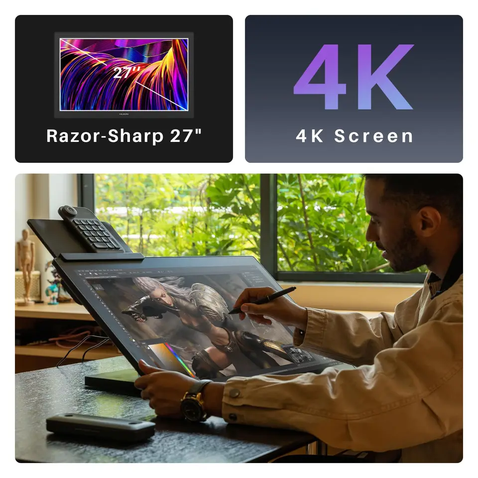 HUION KAMVAS Pro 27 4K Drawing Tablet with PenTech 4.0