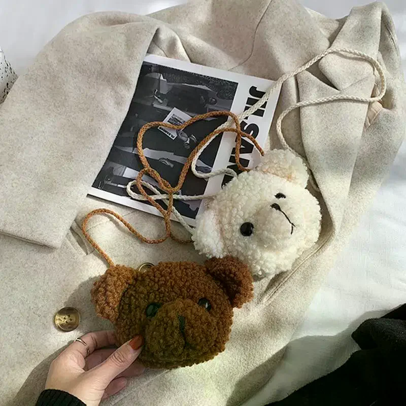 

Cute Cartoon Bear Shoulder Bag For Children Kids Messenger Bags Animals Backpack Stuffed Plush Single Shoulder Bag Girls Purses