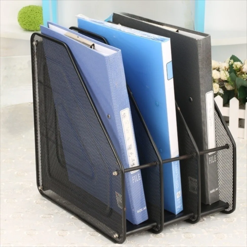 Wire Mesh Metal File Rack Stationery Organizer Data Rack 3 Tier File Frame Stable Base Desk Shelf Standing Desktop File Folder