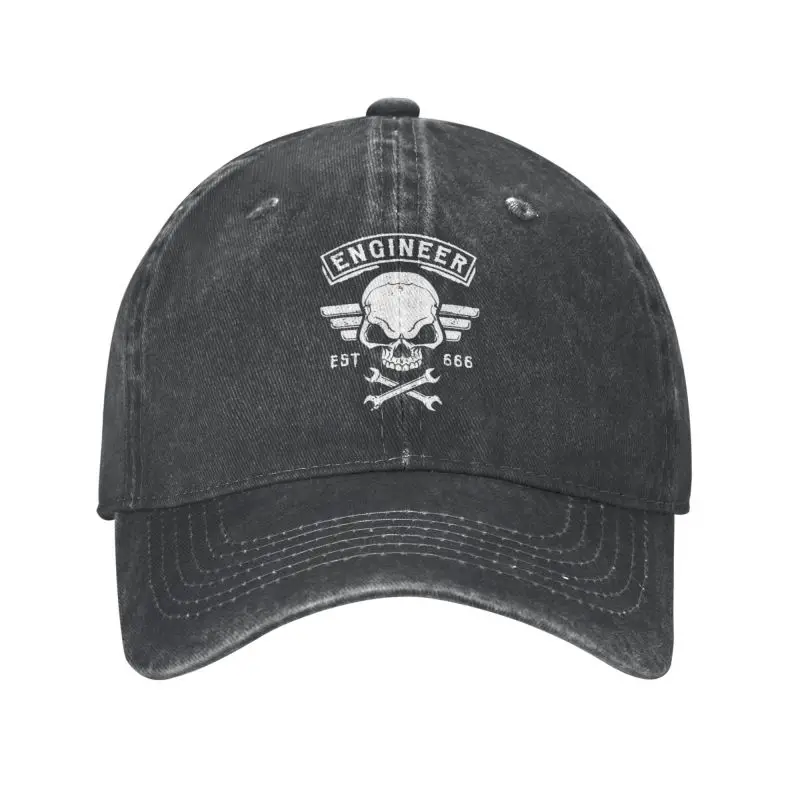 Punk Unisex Cotton ENGINEER AND ENGINEERING Baseball Cap Adult Funny Technician Skull Adjustable Dad Hat Men Women Hip Hop