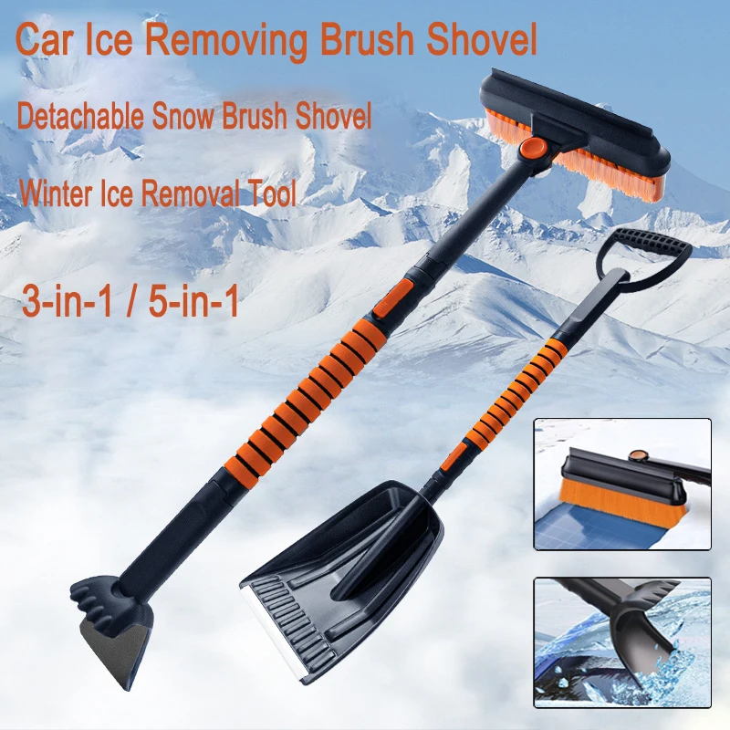 

Car Ice Removing Brush Shovel Retractable Portable Winter Snow Shovel Adjustable Ice Scraper Remover Auto Cleaning Tool