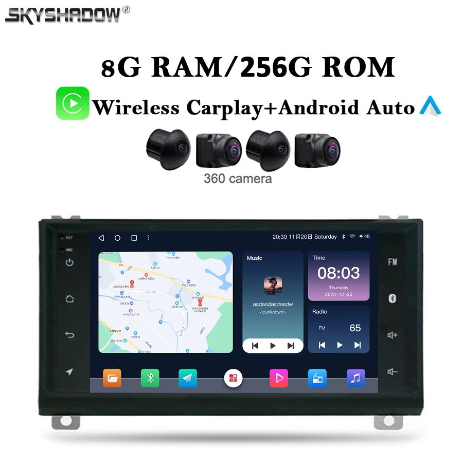 8G+256G Carplay Auto Android 13.0 IPS Car DVD Player GPS Map WIFI Bluetooth 5.0 RDS Radio For Jeep Grand Cherokee 2011-2013