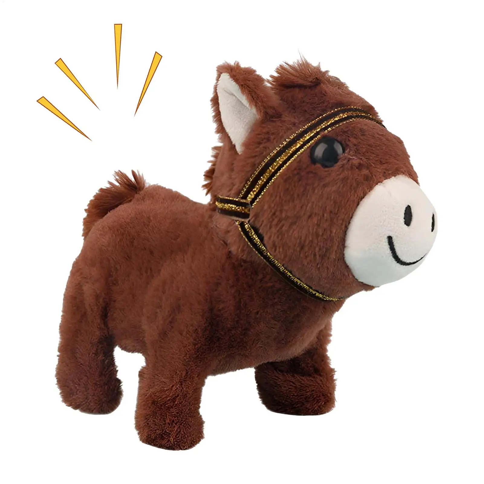 Nowa, urocza, symulacyjna, elektryczna zabawka pluszowa w kształcie konia, animowana maskotka, świetny prezent dla dzieci i dorosłych.