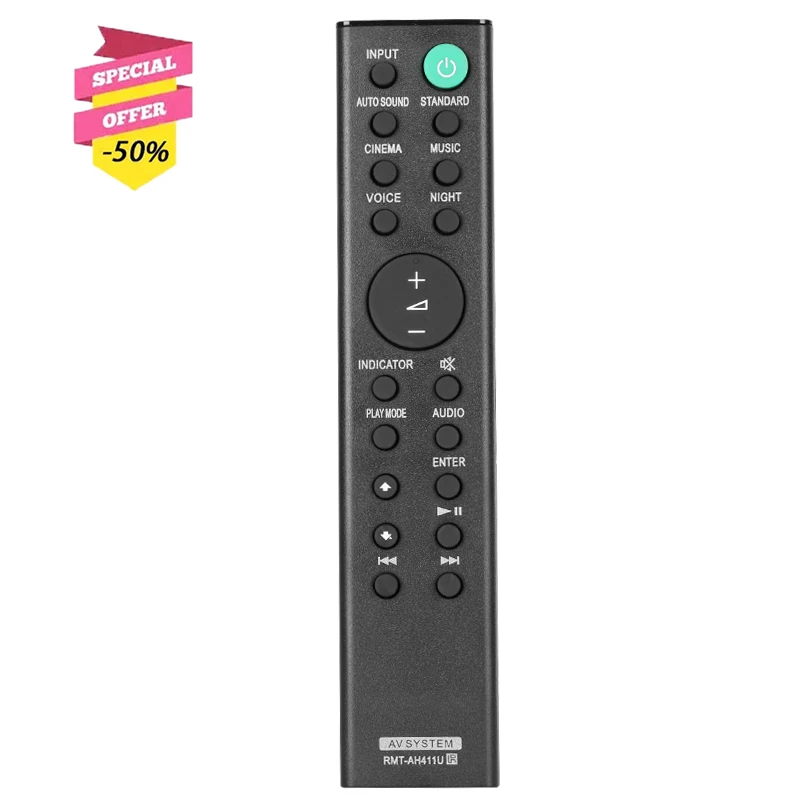 

RMT-AH411U Remote Control For Sony Soundbar 149336011 HT-S100F HT-SF150 HT-SF200 HTS100F HTSF150 HTSF200