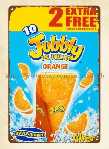 Calypso 10 Jubbly Ice Lollies Orange ice cream metal tin sign garden wall plaque