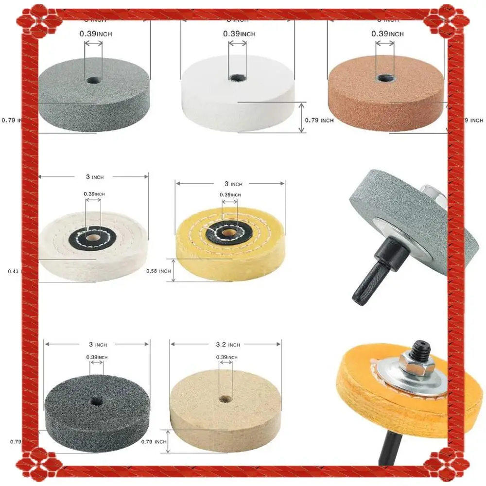 

24-Hour Delivery Buffing Polishing Wheel Kit 3 Inch,For Bench Buffer/Bench Grinder,Buffing Wheel Hole 3/8 Inch,Drill Arbor Adapt
