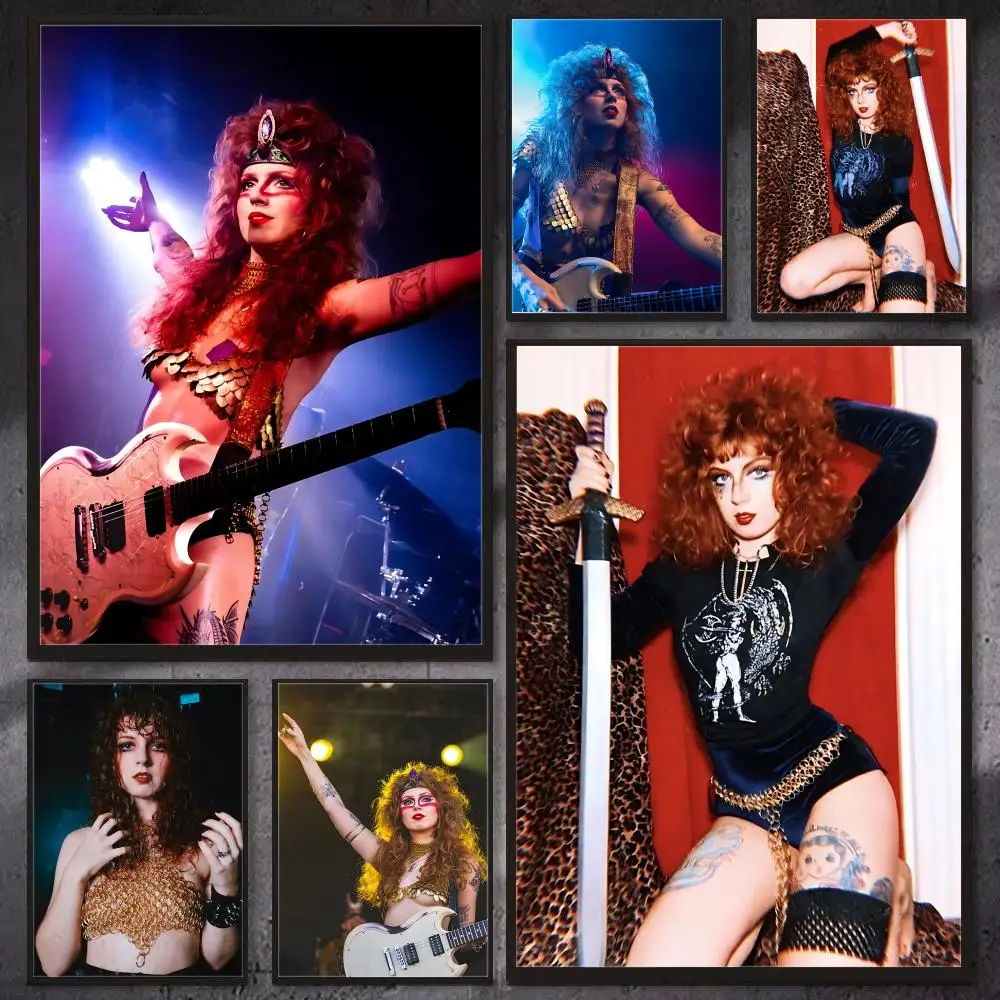 Doom Metal Singer The Rat Queen R-Riley Pinkerton-n Poster HD Wall Art Print, Self-adhesive Poster Sticker, Aesthetic Home Decor