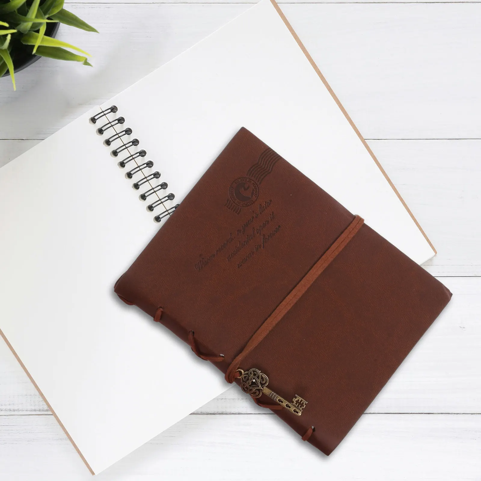 2Pcs Vintage PU Notebook Refillable Writing Journal Personal Diary Compact Pocket Sketchbook for Daily Notes Artists Travel