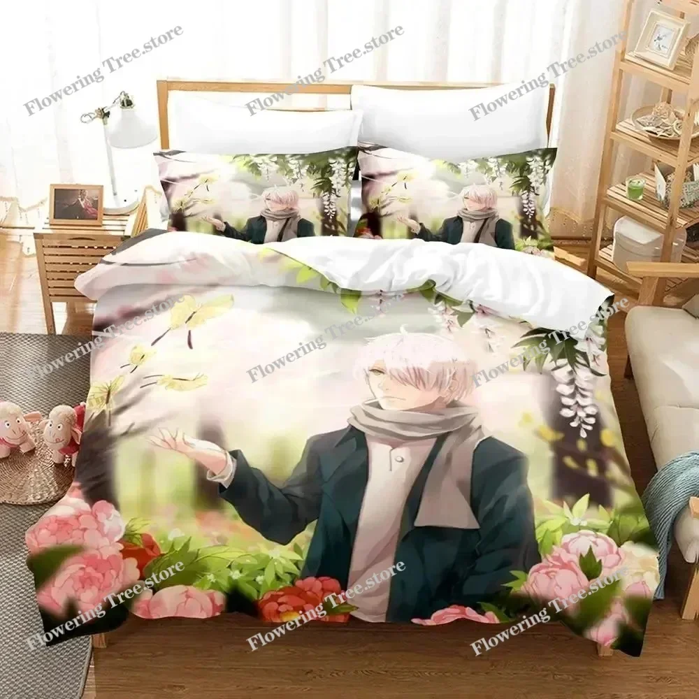 3D Print Anime Mushishi Ginko Bedding Set Duvet Cover Bed Set Quilt Cover Pillowcase Comforter king Queen Size Boys Adult029592F