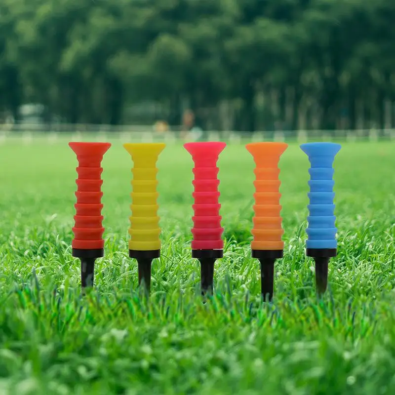 

3.27in/83mm 360° Flexible Rubber Golf Tees Multicolor Low Friction Durable For Everyday Golfers