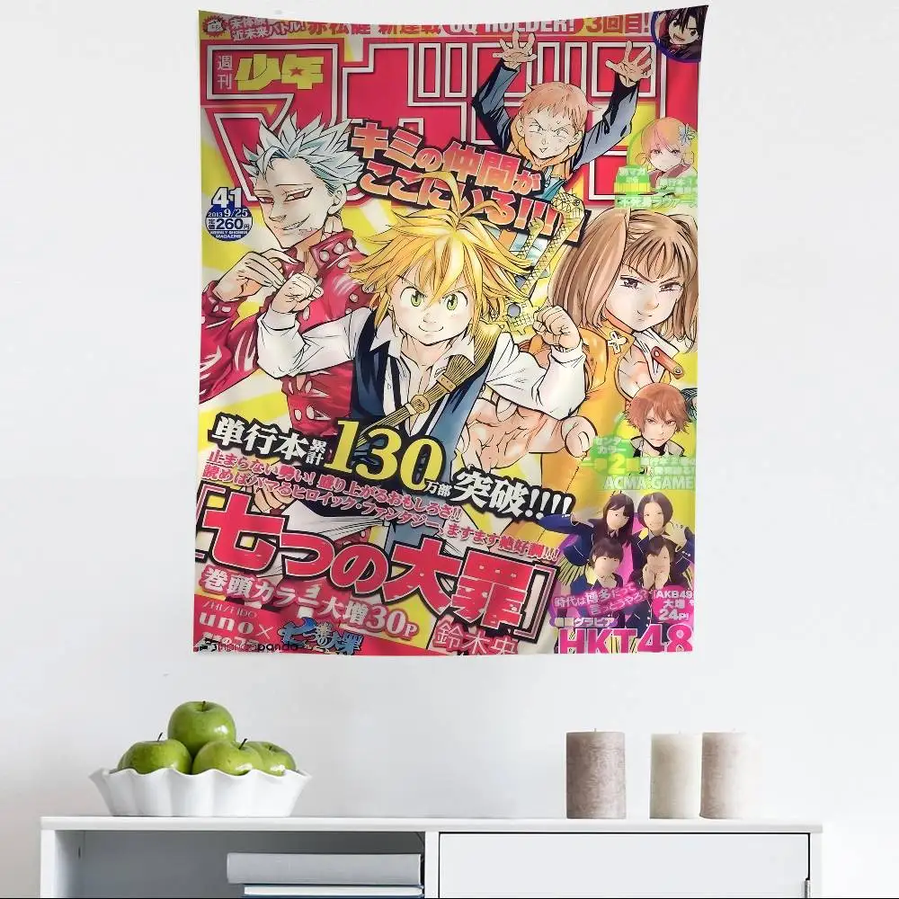 The Seven Deadly Sins Cartoon Anime Tapestry – Art Decor for Fantasy Room, Home Rental House, Dorm & Wall Hanging Sheets