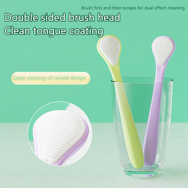 Double Sided Tongue Scraper Fresher Breath Tongue Cleaner Mouth Cleaning Tool Soft Scraper For Oral Care Dual-Effect Cleaning