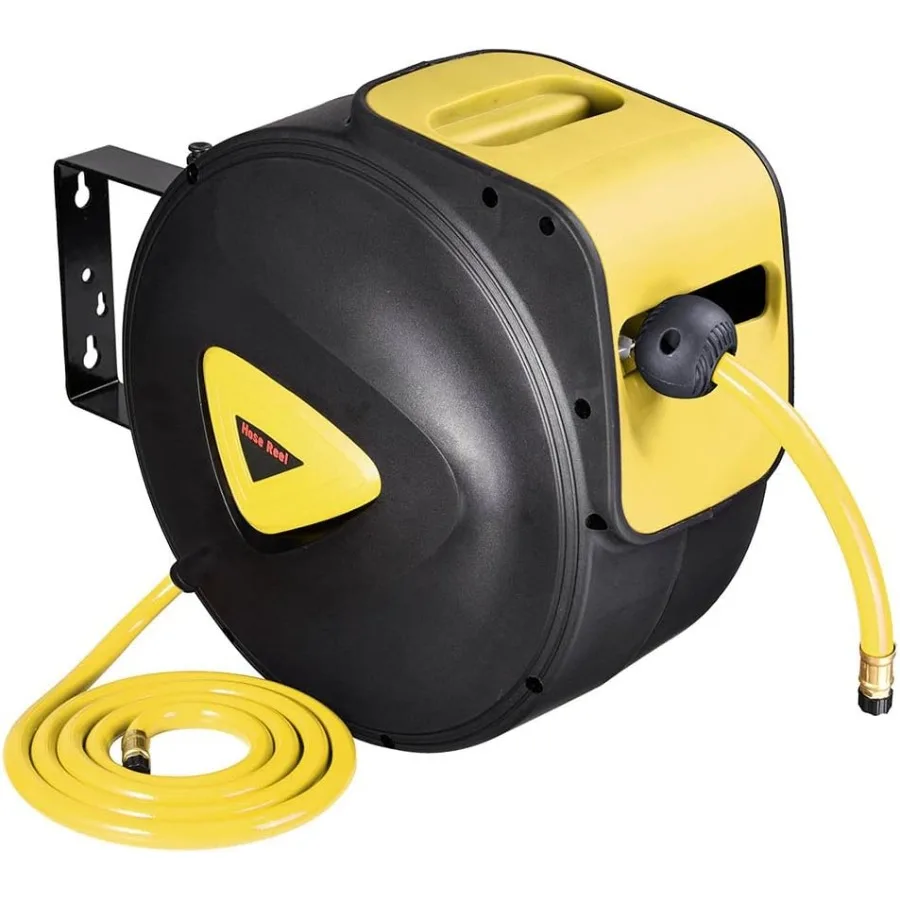 ม้วนเก็บสายลมอัตโนมัติแบบยืดหดได้ 65'x3 8 นิ้ว ติดผนัง สำหรับโรงงานอุตสาหกรรมและโรงรถ พร้อมระบบม้วนเก็บอัตโนมัติ