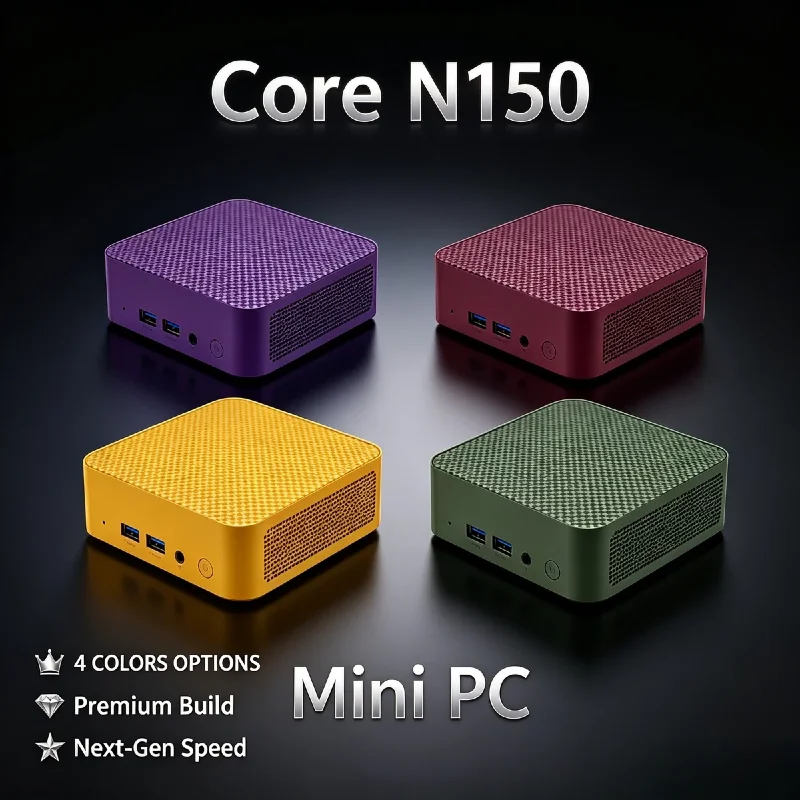 Intel N150 Mini PC 16GB DDR4 2TB M.2 SSD Triple 4K Screen WiFi6 Silent Cooling Home Office Computer Pro Unit