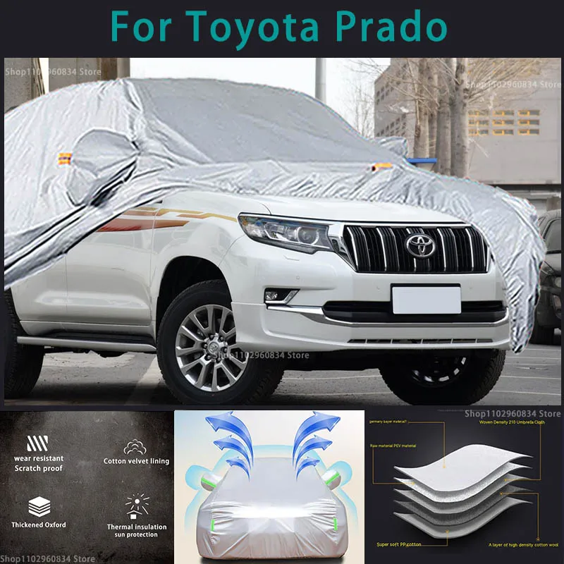 

For Toyota Prado 210T Full Car Covers Outdoor Sun uv protection Dust Rain Snow Protective Anti-hail car cover Auto cover