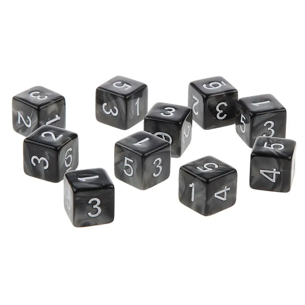 10pcs Six Sided Dice D6 Dice Playing Party Board Dices for TRPG Lovers