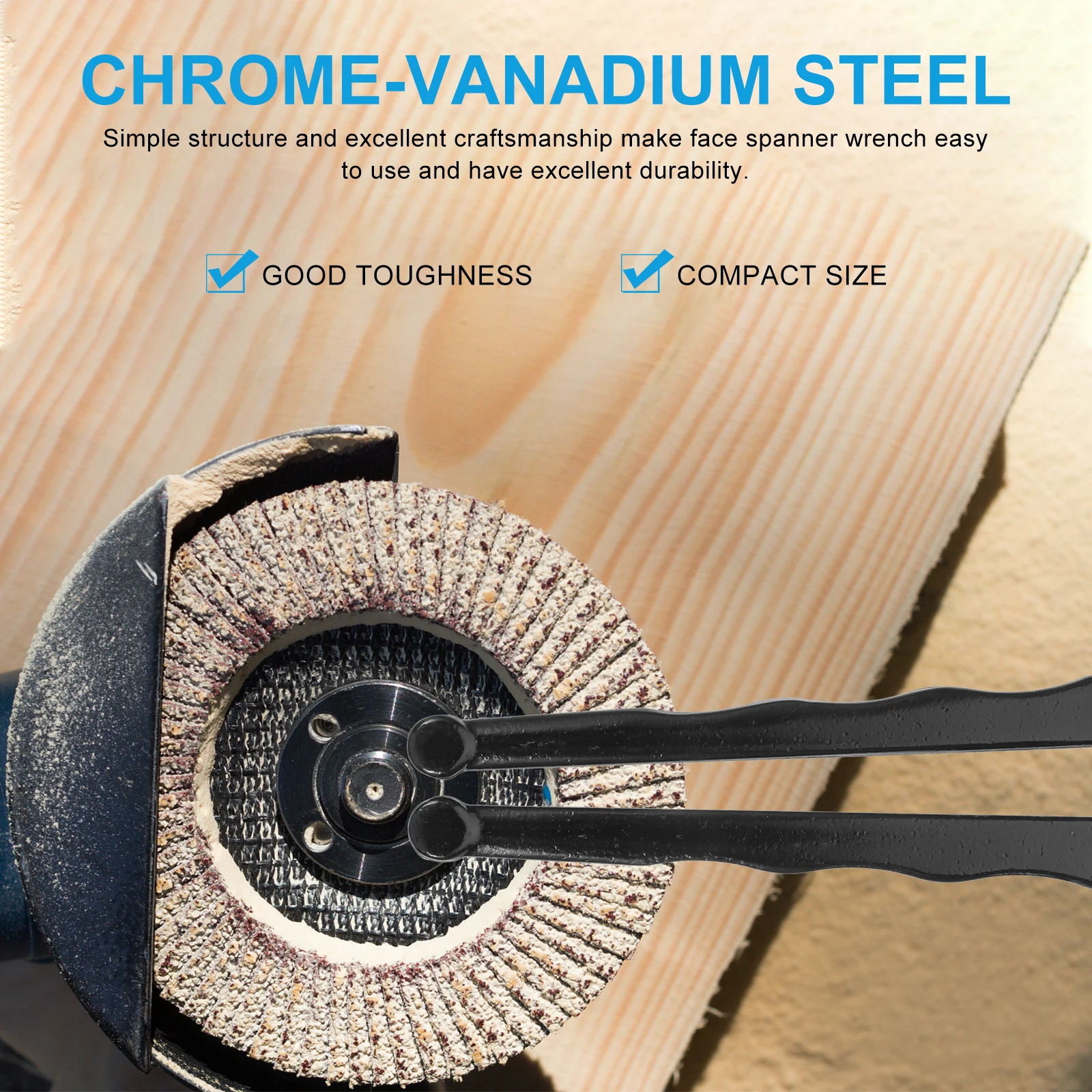 Adjustable Face Spanner Wrench 5Mm Angle Removal Strong Handle Compact Design Brake Line Spanner Pin Pliers Grinder Disc Removal